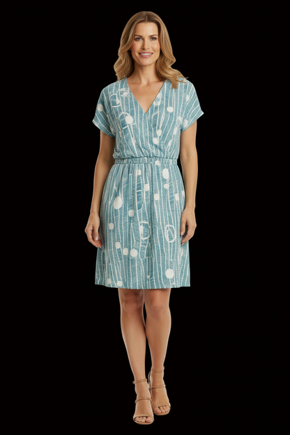 iHEART — Reines Seidenkleid in Blau & Weiß