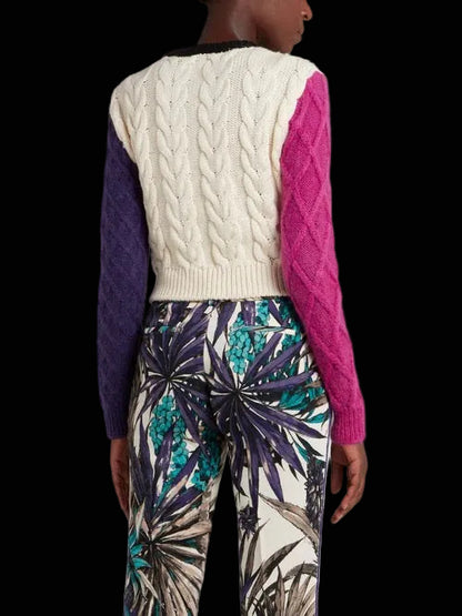 Fausto Puglisi — Colour Block Ribbed Sweater — detail view | Rent designer fashion at Laura Messerschmitt Berlin