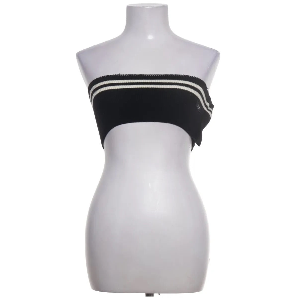 N°21 — Wool-Blend Tube Top in Black & White