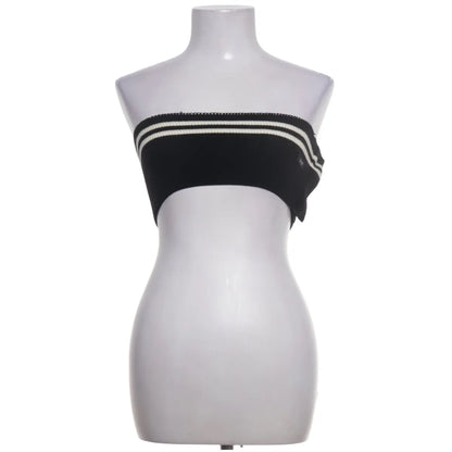 N°21 — Wool-Blend Tube Top in Black & White