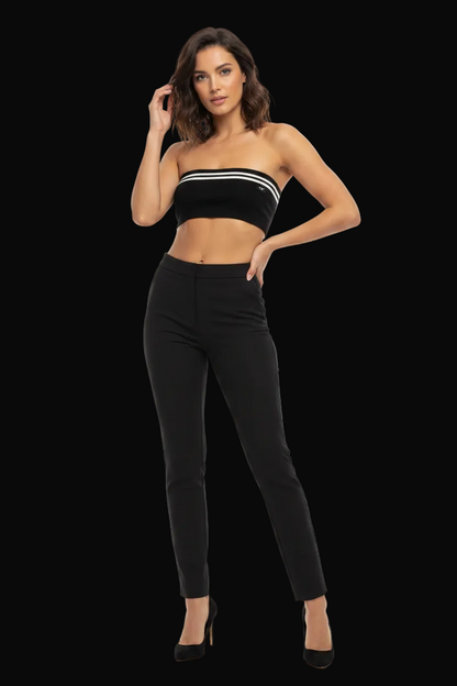 N°21 — Wool-Blend Tube Top in Black & White
