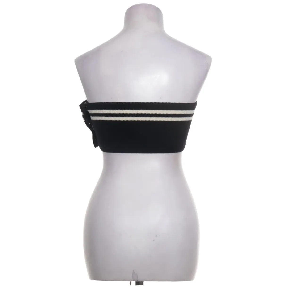 N°21 — Wool-Blend Tube Top in Black & White