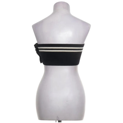 N°21 — Wool-Blend Tube Top in Black & White