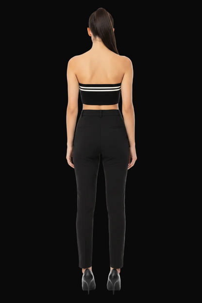 N°21 — Wool-Blend Tube Top in Black & White