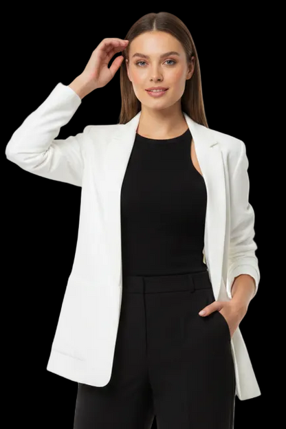 Halston Heritage — Cotton Blazer in White