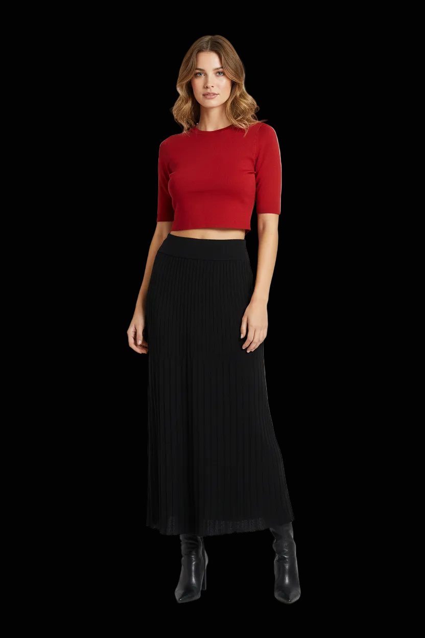 Sminfinity pure silk pleated maxi skirt in black — rent from Laura Messerschmitt, Berlin stylist