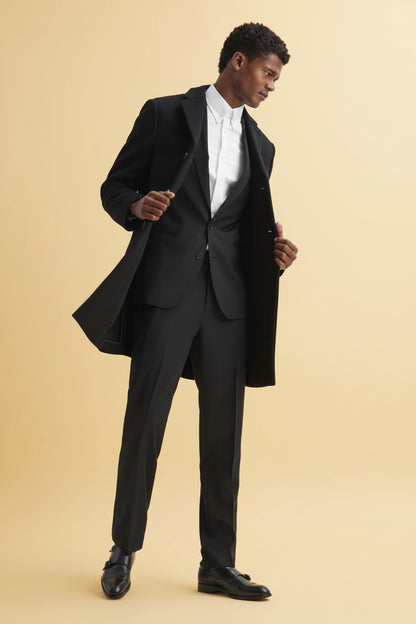 Reiss — Gable Epsom Wool-Blend Coat in Black (New)