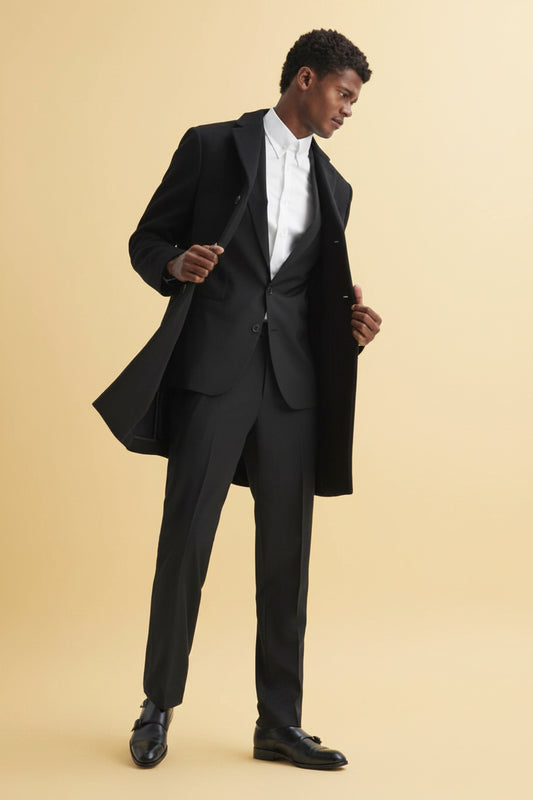 Reiss — Gable Epsom Wool-Blend Coat in Black (New)