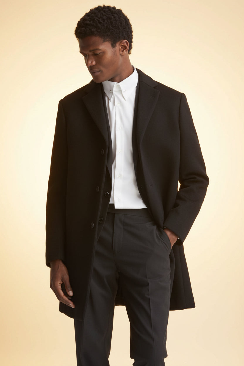Reiss — Gable Epsom Wool-Blend Coat in Black (New)