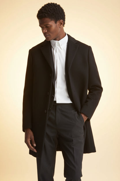 Reiss — Gable Epsom Wool-Blend Coat in Black (New)