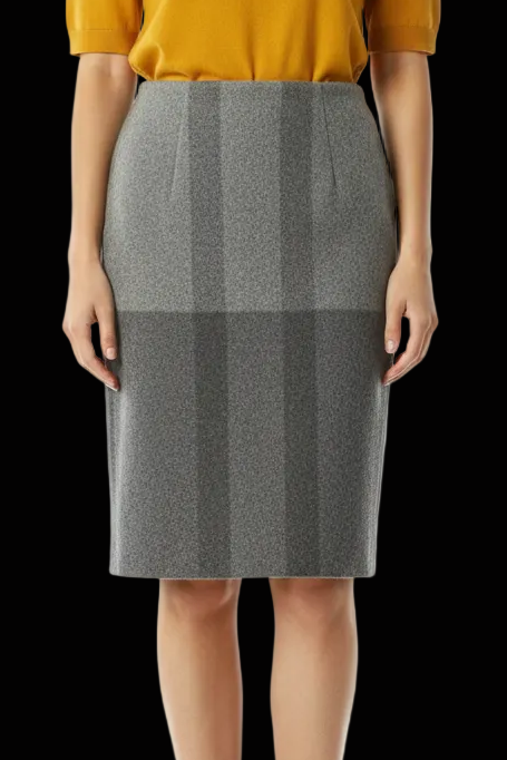 Céline wool pencil skirt in two-tone grey block check — rent from Laura Messerschmitt, Berlin stylist