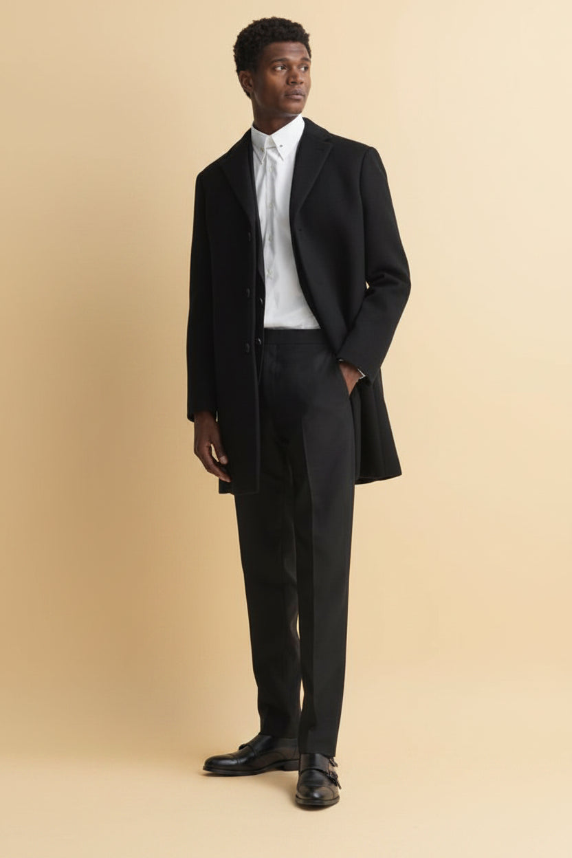Reiss — Gable Epsom Wool-Blend Coat in Black (New)