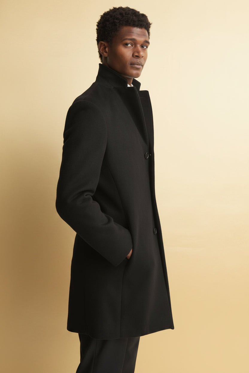 Reiss — Gable Epsom Wool-Blend Coat in Black (New)