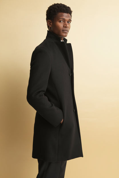 Reiss — Gable Epsom Wool-Blend Coat in Black (New)