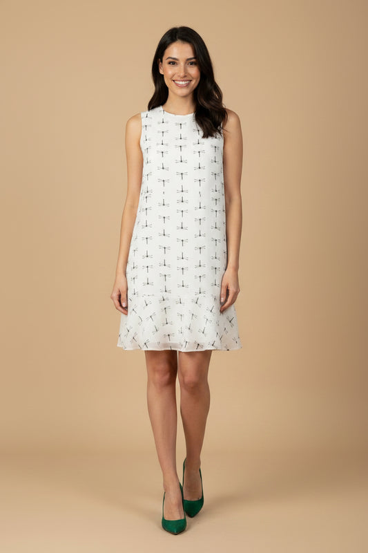 Max&Co — Silk Shift Dress in Dragonfly Print