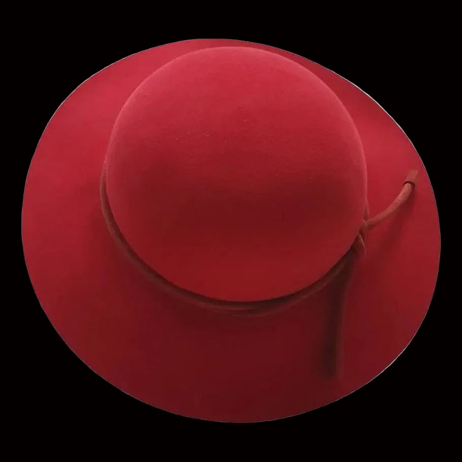 Hermès — Red Rabbit Felt Wide-Brim Hat — front view