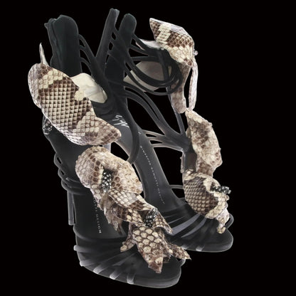 Giuseppe Zanotti — Beige High-Heel Sandals — back view | Rent designer fashion at Laura Messerschmitt Berlin