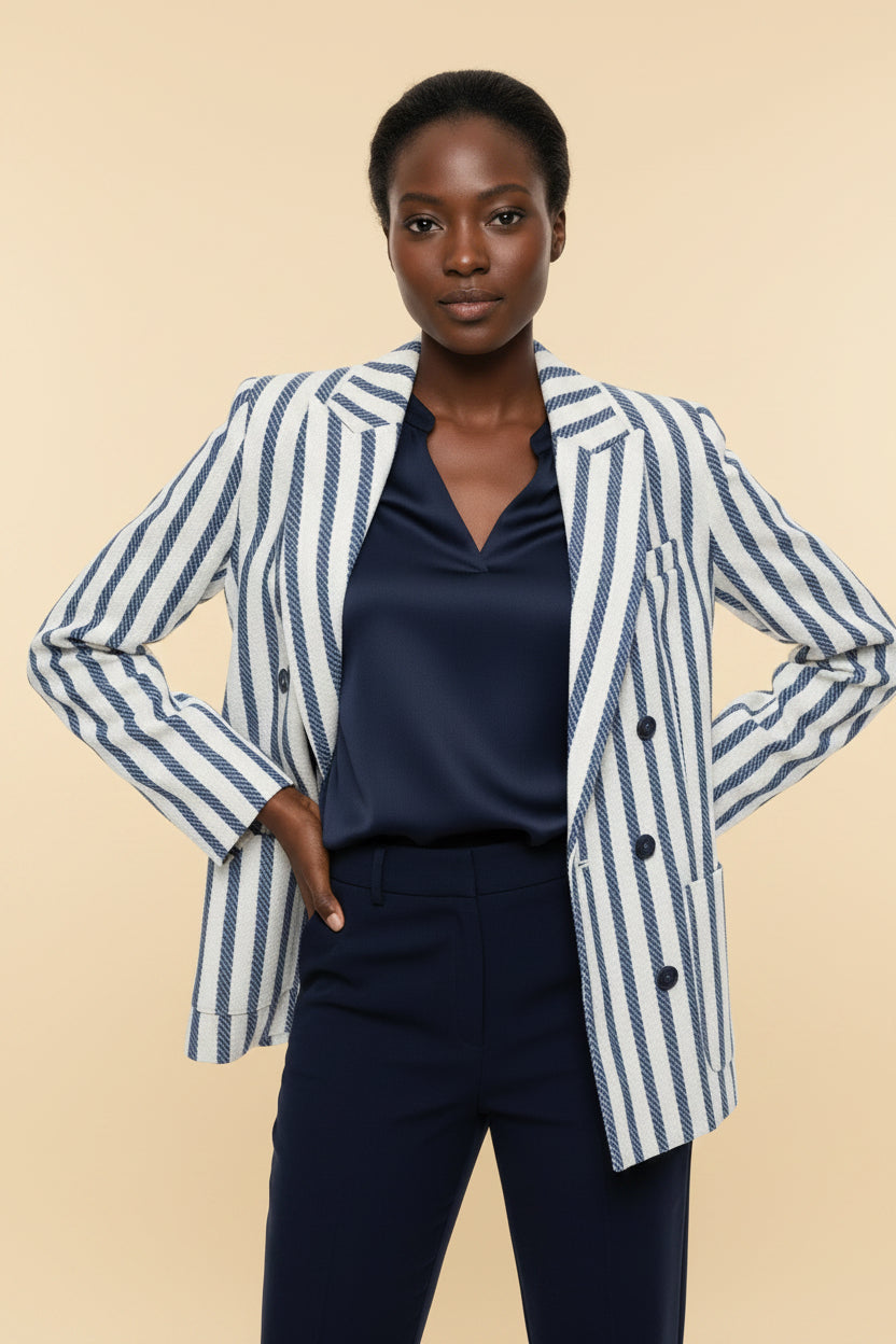 Tommy Hilfiger Collection — Striped Silk Boyfriend Blazer