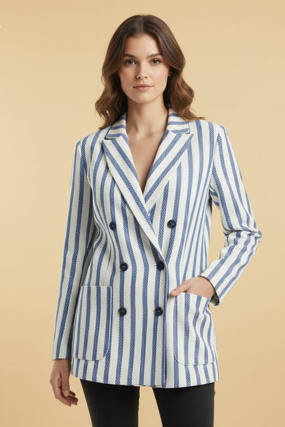 Tommy Hilfiger Collection — Striped Silk Boyfriend Blazer