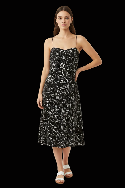 Aspesi Blu vintage polka dot silk dress in black — rent from Laura Messerschmitt, Berlin stylist