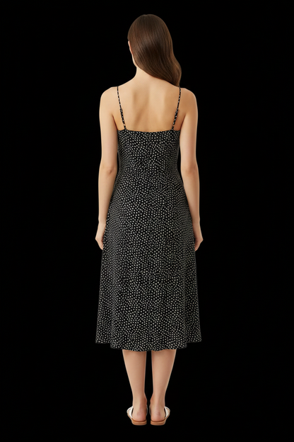 Aspesi Blu — Vintage Polka Dot Silk Dress in Black