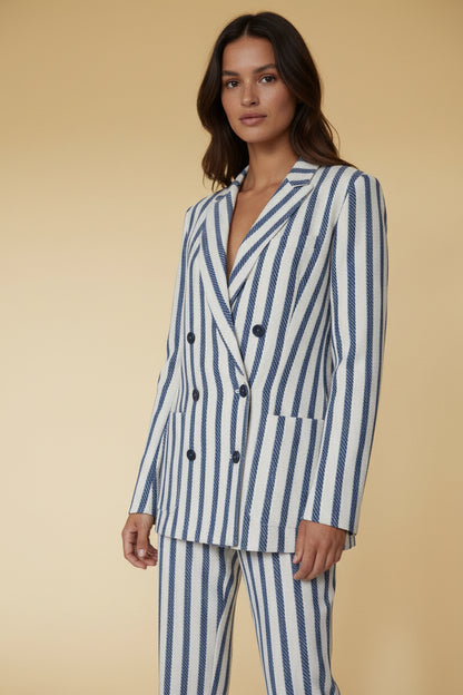 Tommy Hilfiger Collection — Striped Silk Boyfriend Blazer