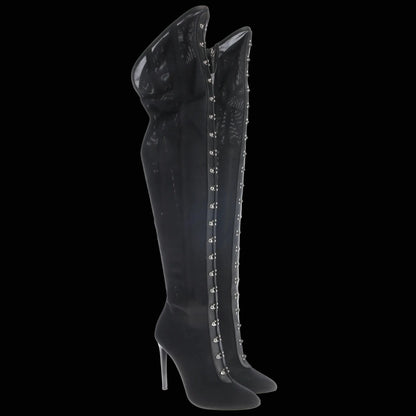 Giuseppe Zanotti — Black Over-the-Knee Boots — front view | Rent designer fashion at Laura Messerschmitt Berlin