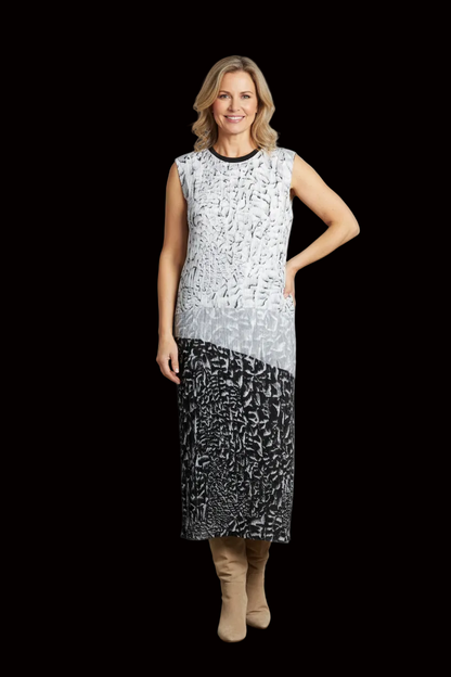 Helmut Lang crinkled silk maxi dress with abstract brushstroke print (nwot) — rent from Laura Messerschmitt, Berlin stylist