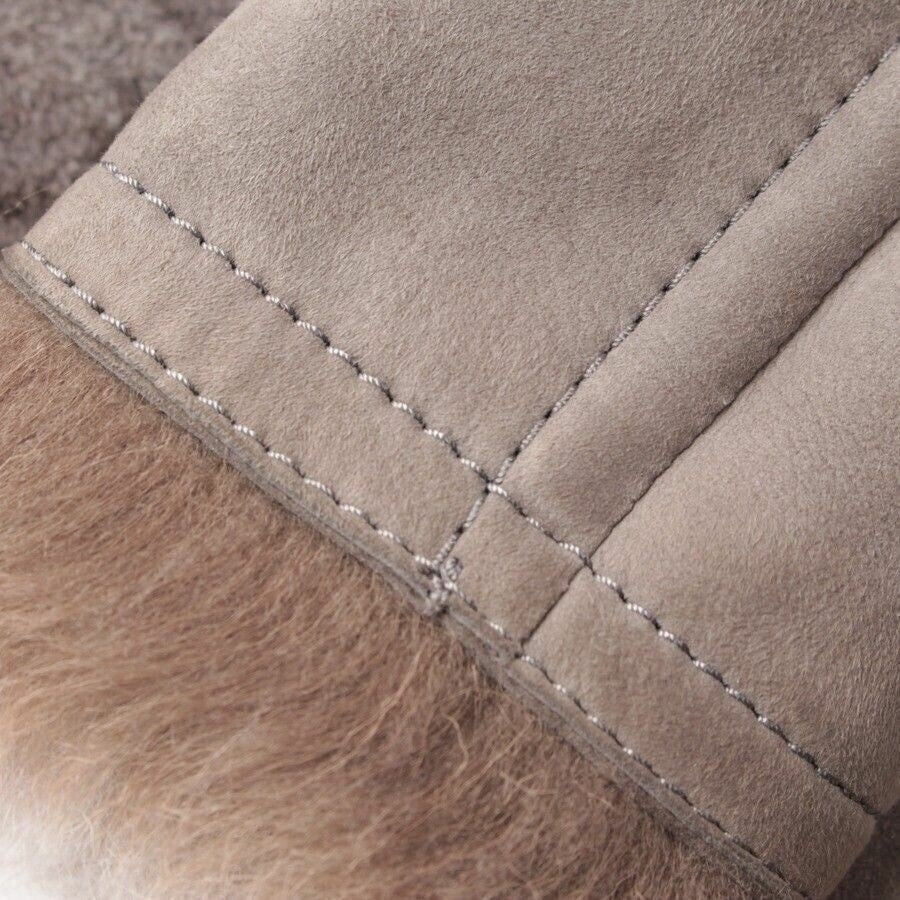 Maze — Mongolian Shearling Biker Jacket in Grey