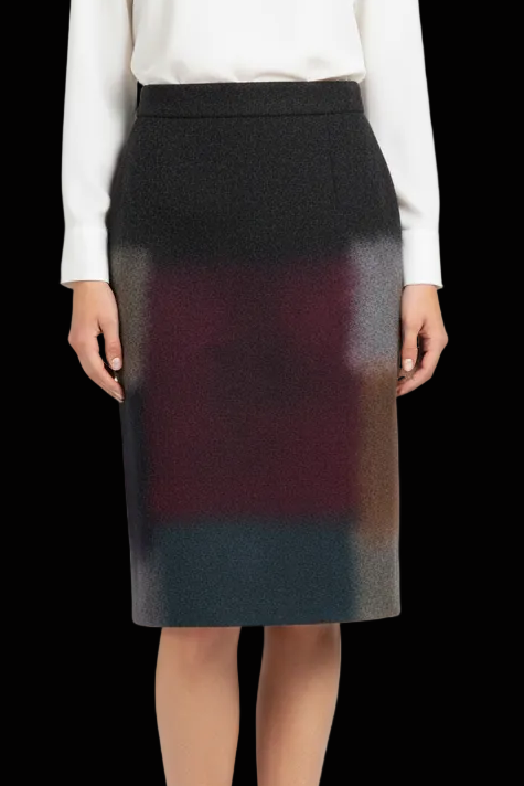 Christian Dior wool pencil skirt in abstract colour-block (new) — rent from Laura Messerschmitt, Berlin stylist
