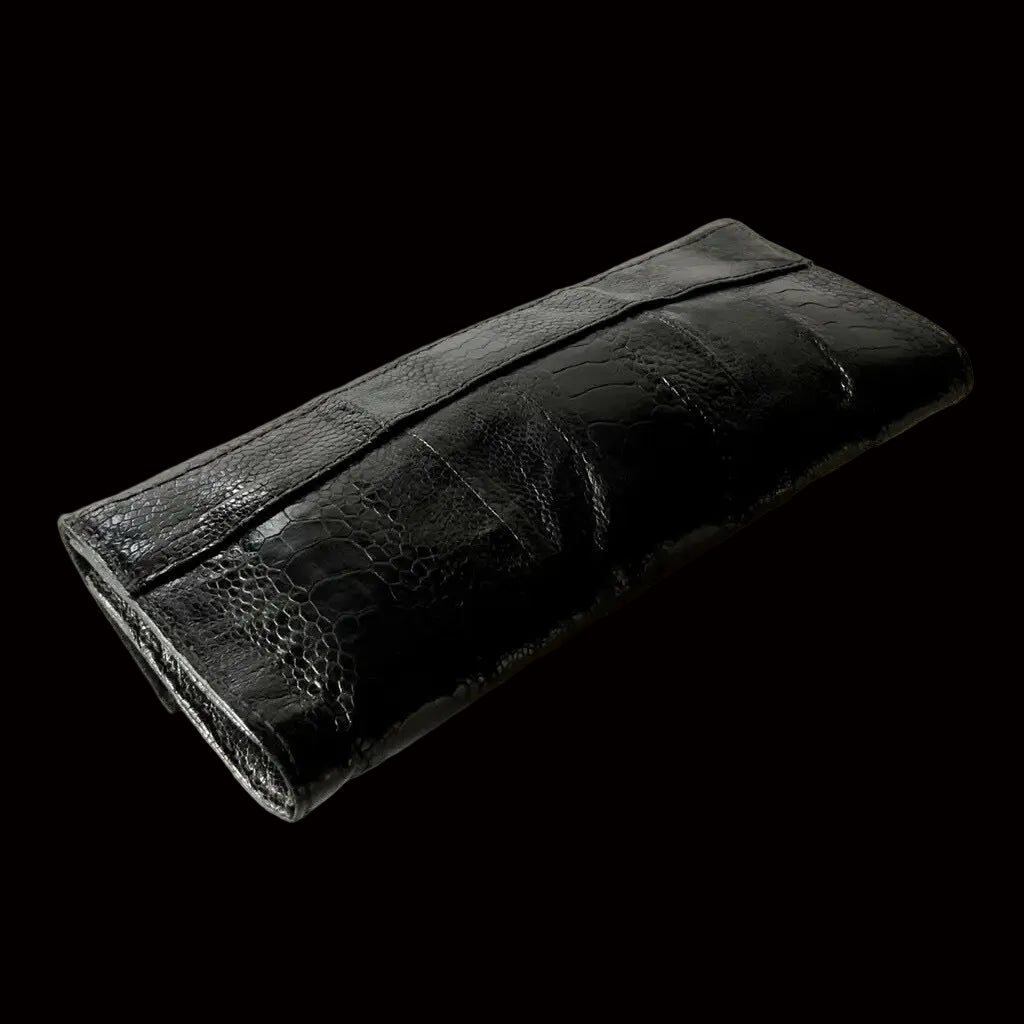 R+Y Augousti — Exotic Leather Clutch in Shagreen & Gold — detail view