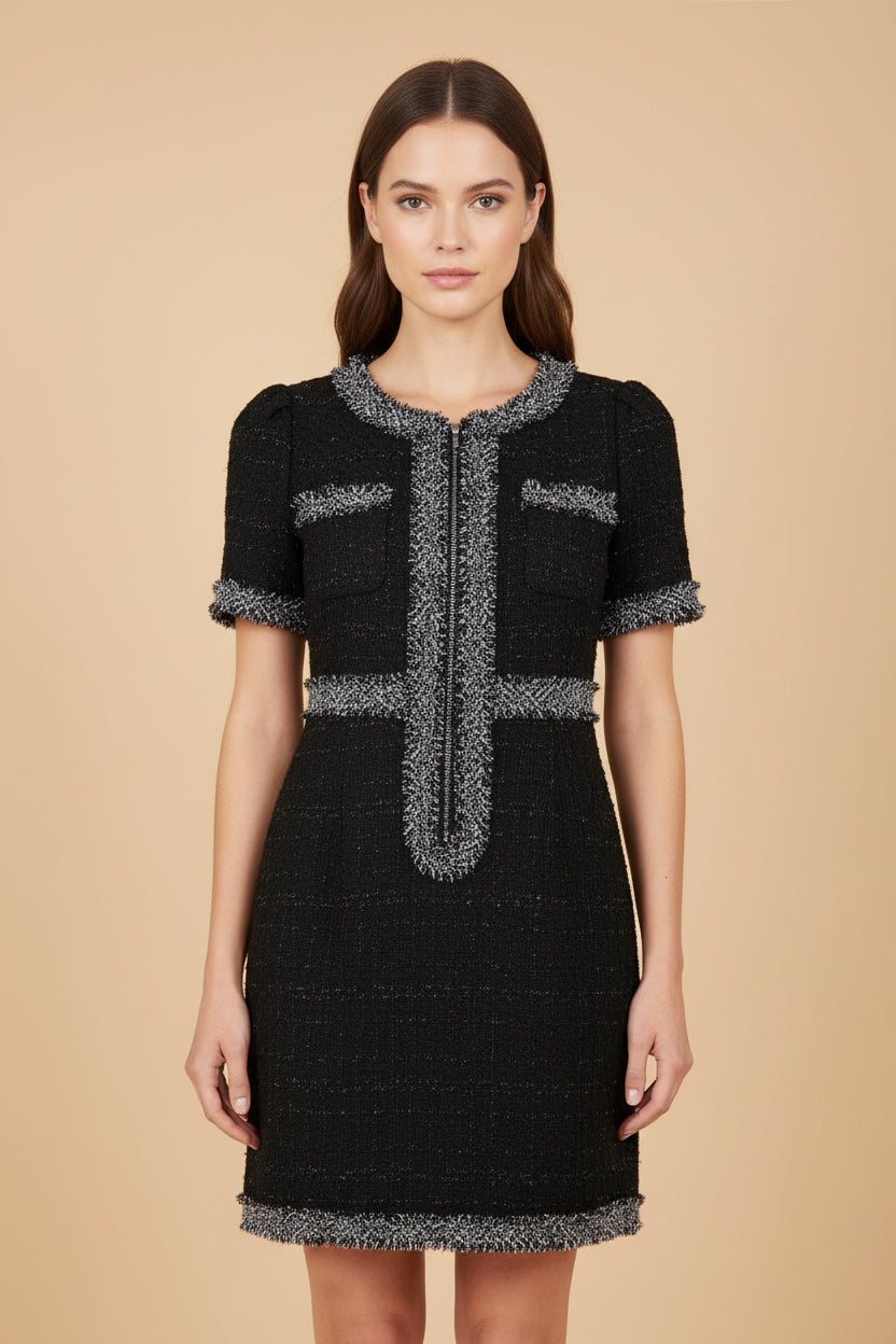 Elegant Black Dress – Size 36 – Made in Korea