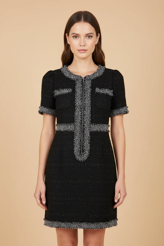 Elegant Black Dress – Size 36 – Made in Korea