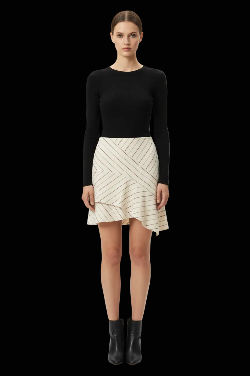 Isabel Marant linen wool flared mini skirt in ivory — rent from Laura Messerschmitt, Berlin stylist