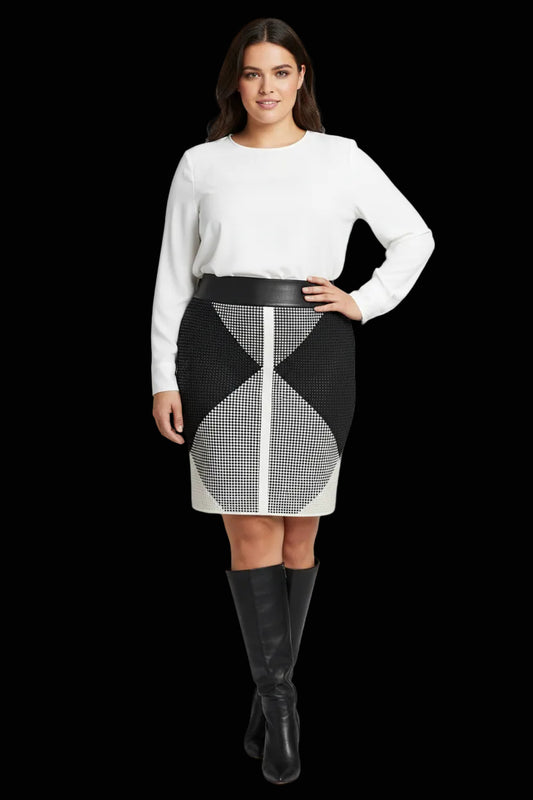 Hermès woven lambskin & silk skirt in black & white — rent from Laura Messerschmitt, Berlin stylist