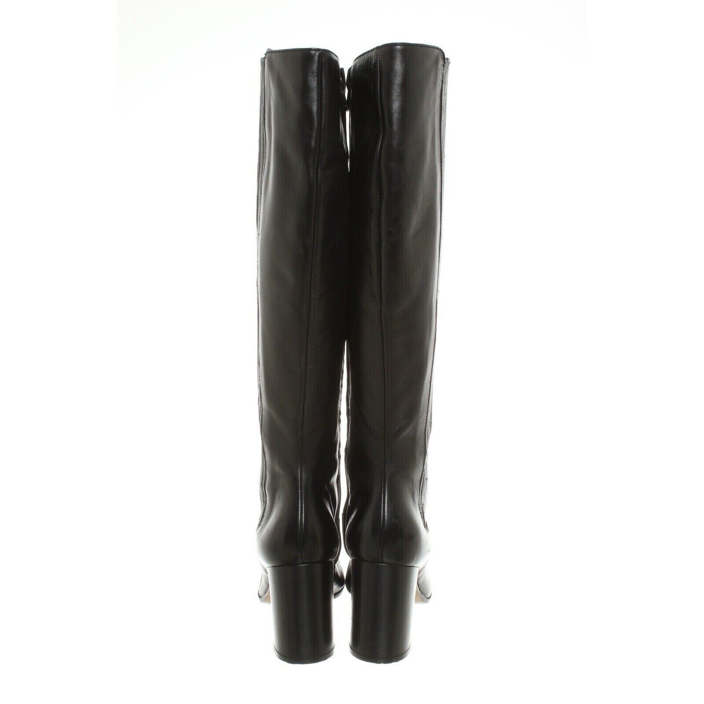 Gianvito Rossi knee high leather block heel boots in black — view 3