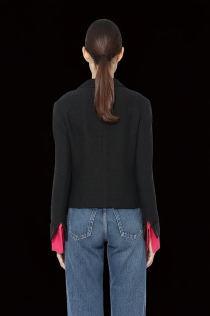 Chanel Pre-Fall 2012 Paris-Bombay Métiers d'Art cropped tuxedo blazer Gripoix buttons alternate angle