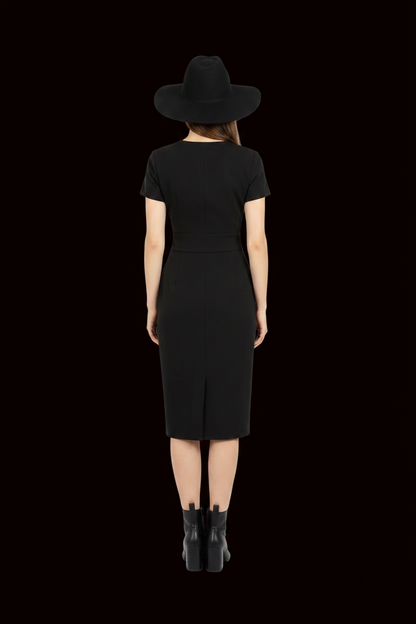 Steffen Schraut — Cotton Wrap Dress with Shirt Collar in Black