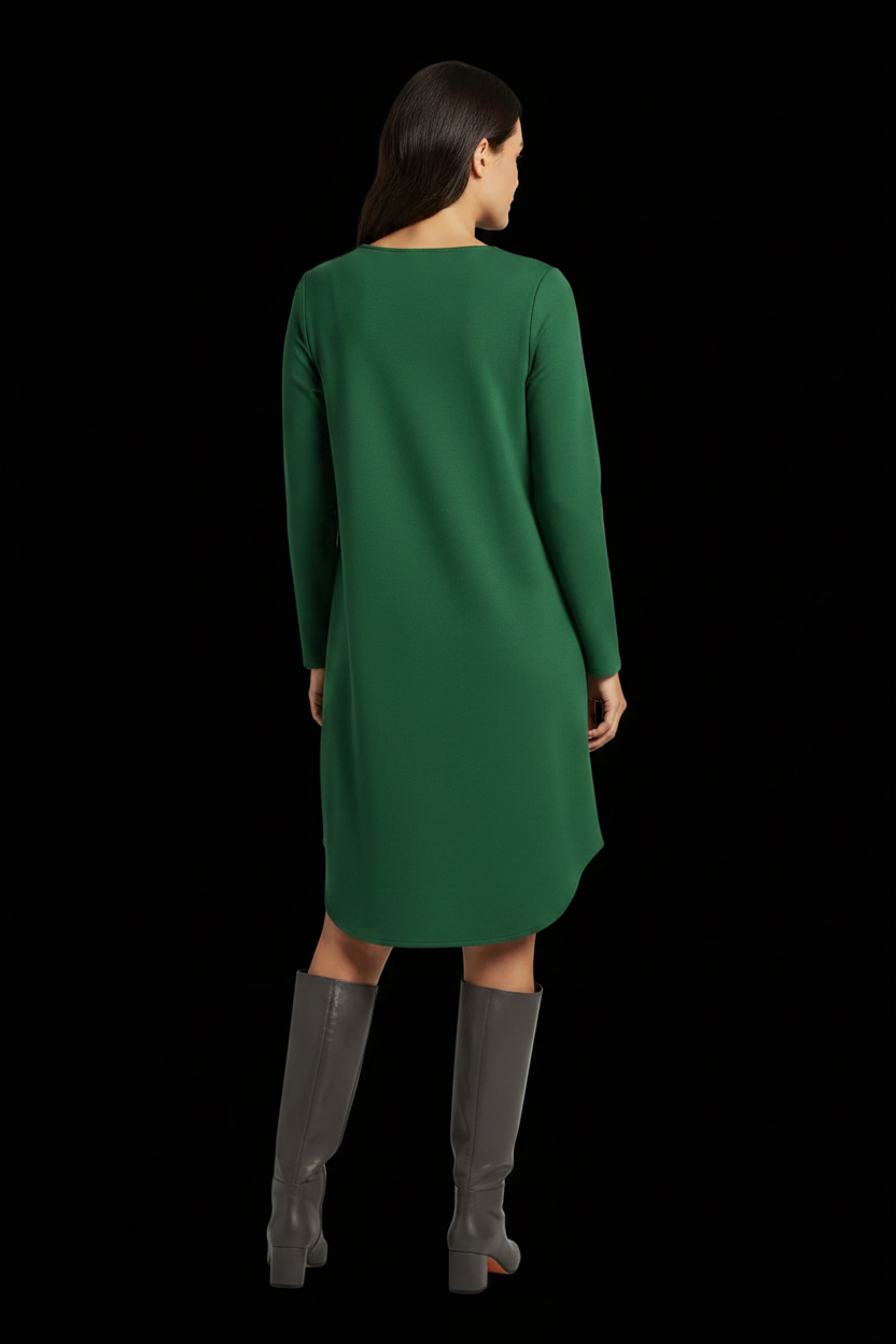 3.1 Phillip Lim — Silk-Wool Cocoon Shift Dress in Emerald Green