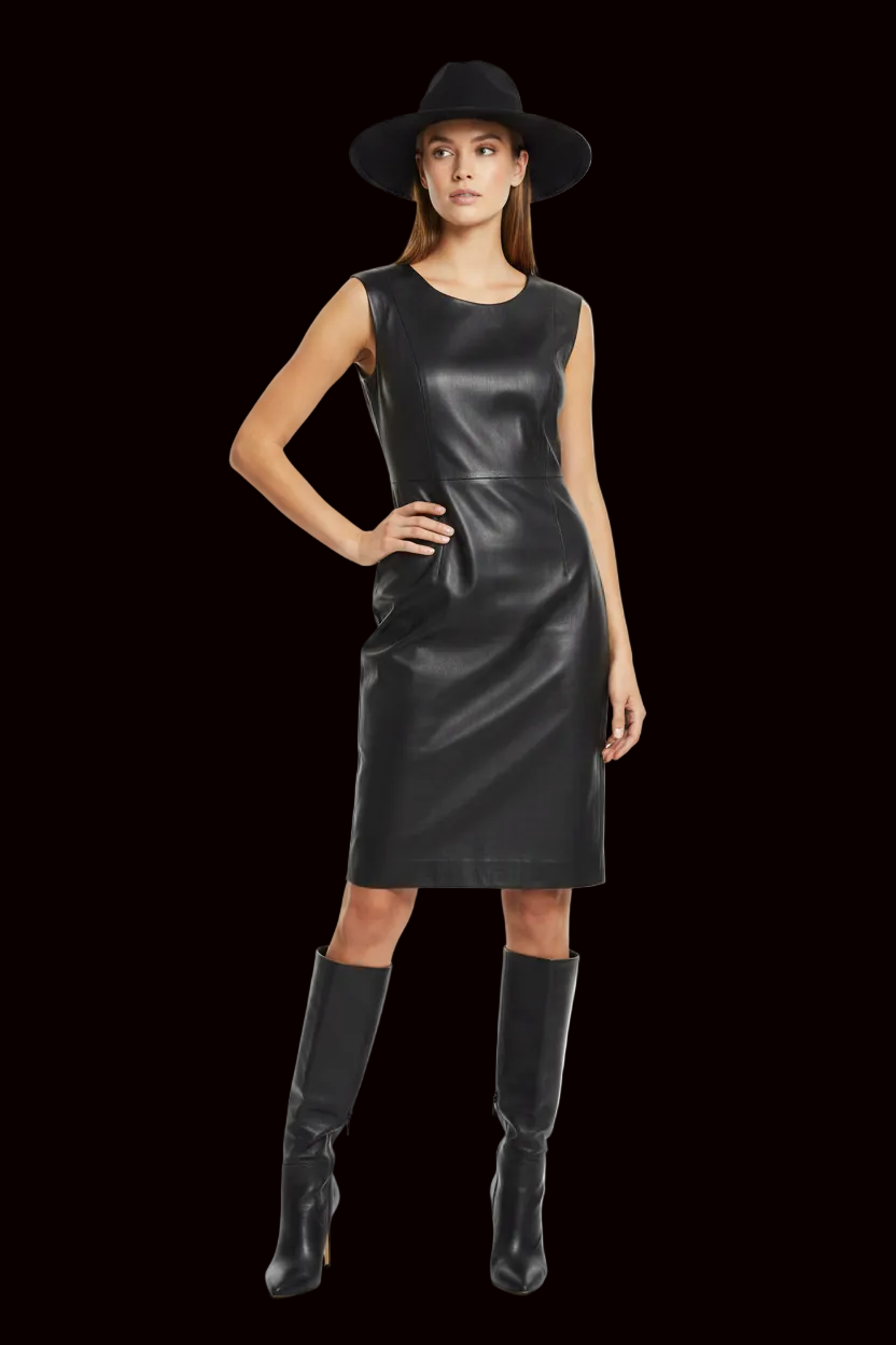 Comma leather dress in black — rent from Laura Messerschmitt, Berlin stylist