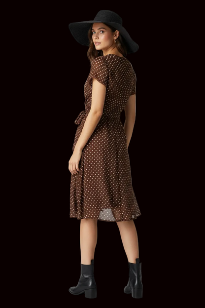 Chris Tan by Heine — Silk Dress & Jacket Set in Brown