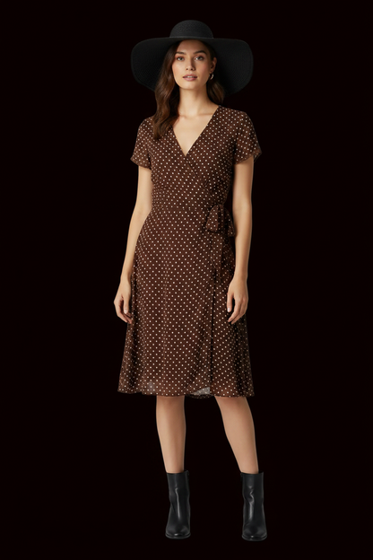 Chris Tan by Heine silk dress & jacket set in brown — rent from Laura Messerschmitt, Berlin stylist