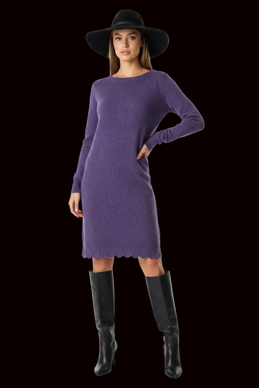 Louis Vuitton cashmere sweater dress in aubergine — rent from Laura Messerschmitt, Berlin stylist