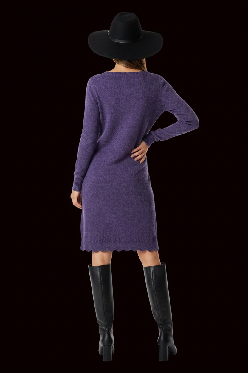 Louis Vuitton — Cashmere Sweater Dress in Aubergine