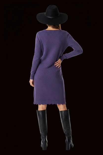 Louis Vuitton — Cashmere Sweater Dress in Aubergine