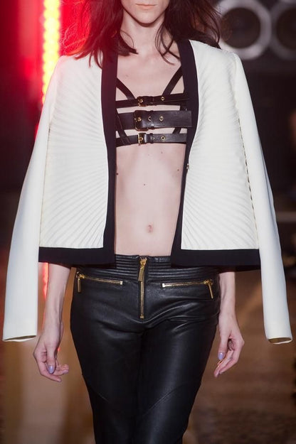 Fausto Puglisi — Schwarz-goldene Lederhose