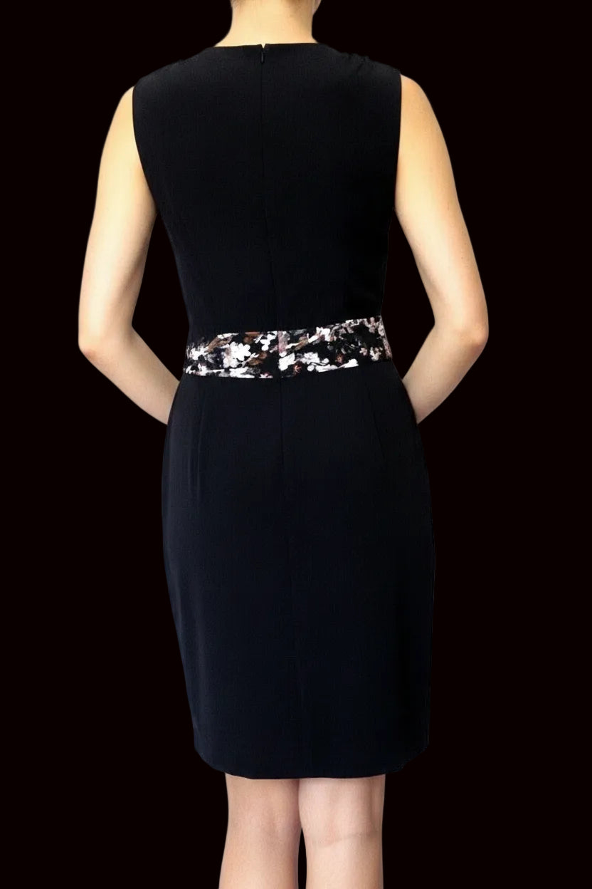 AllSaints sleeveless silk sheath dress with floral bodice — view 1