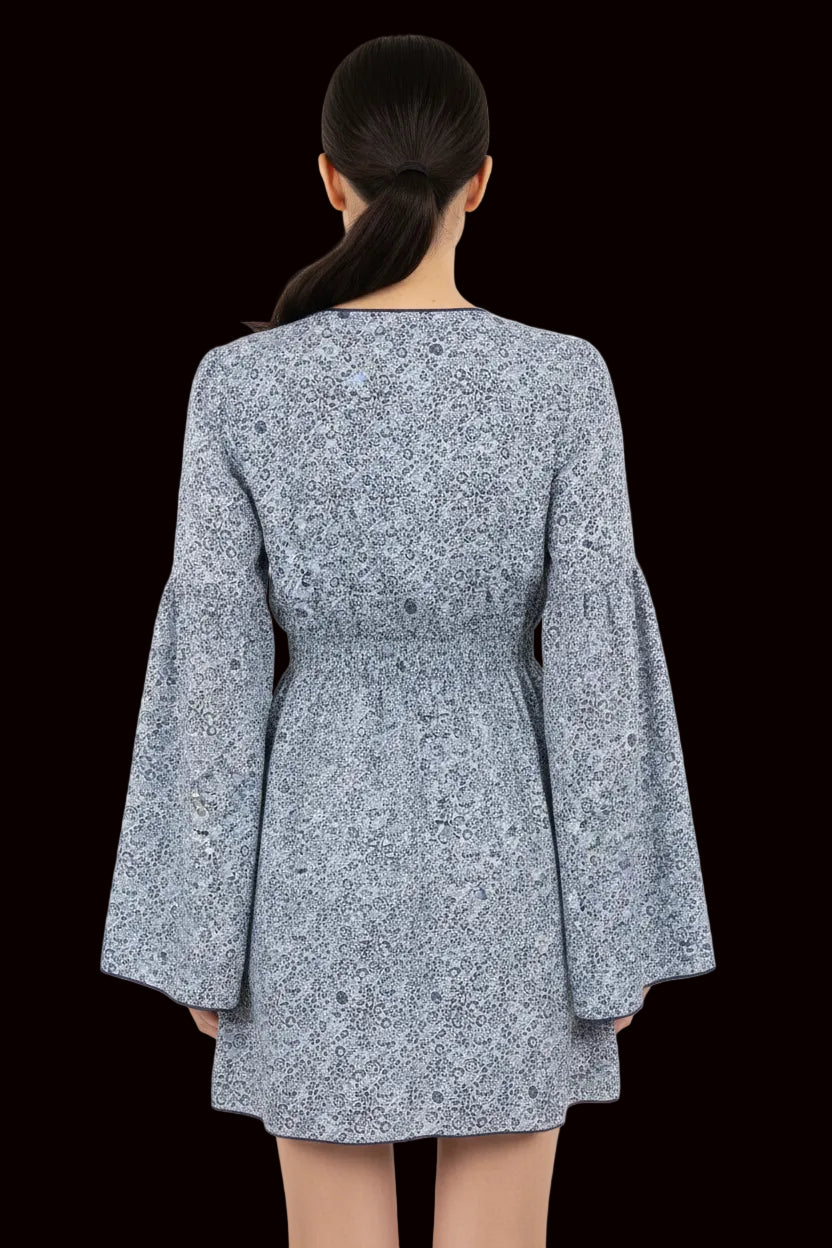 Anna Sui silk floral dress side view