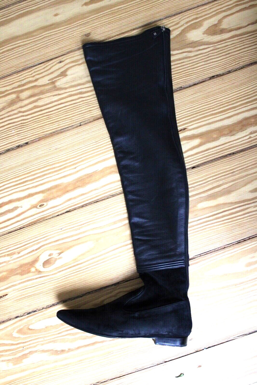 Chanel Paris over the knee leather and suede boots — view 3