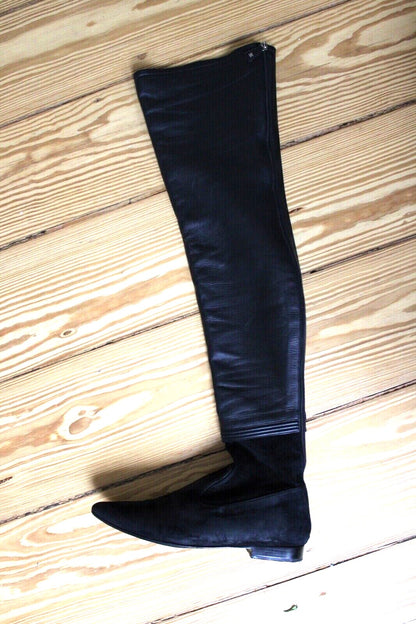 Chanel Paris over the knee leather and suede boots — view 3